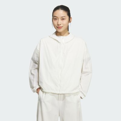 adidas 愛迪達 外套 女 運動風衣外套 亞規 FAV WV JKT2 白 KS2861