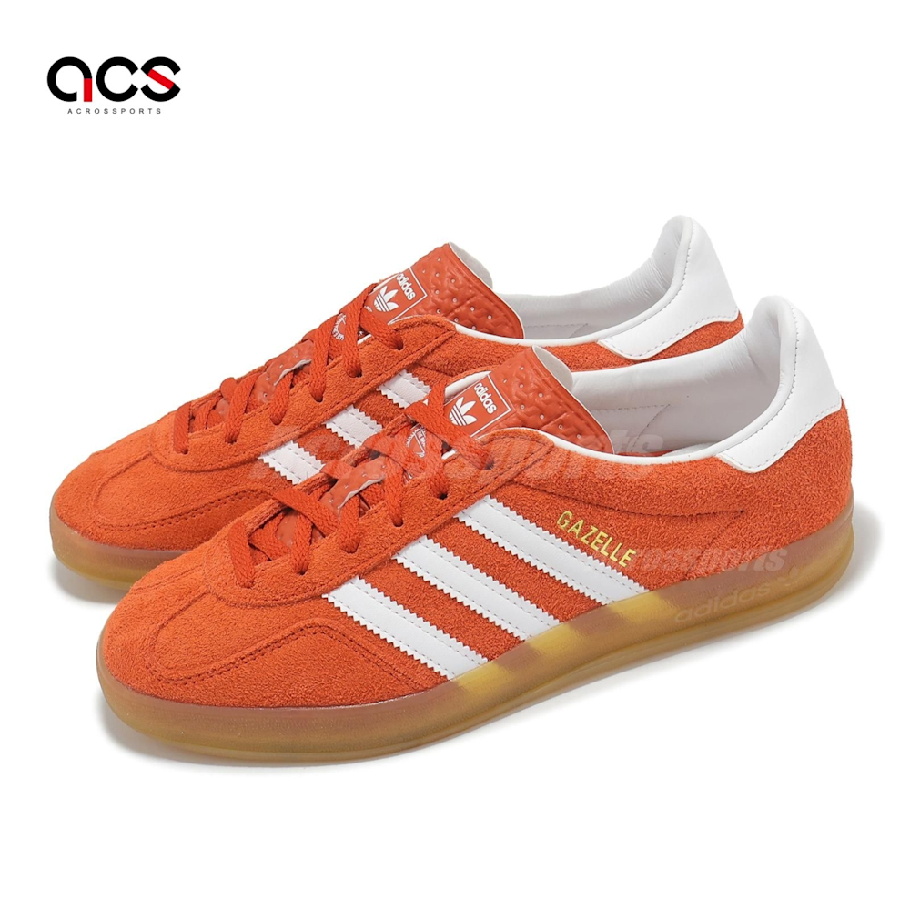 adidas 休閒鞋 Gazelle W 女鞋 紅 白 膠底 復古 麂皮 德訓鞋 愛迪達 HQ8718