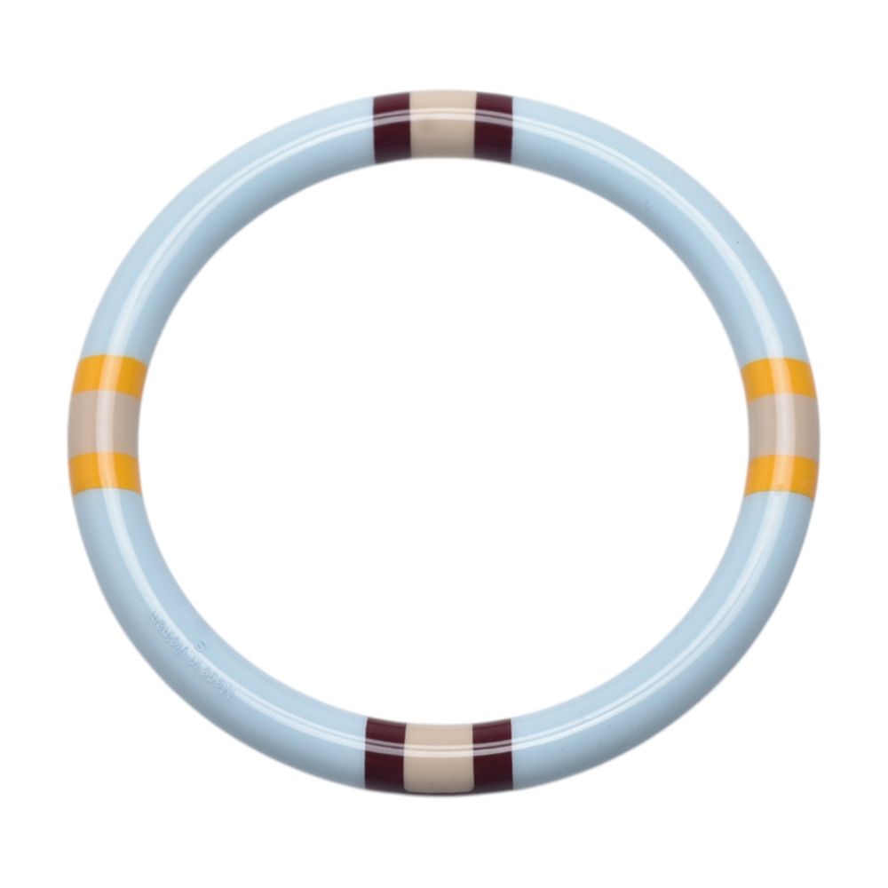 HERMES 經典H Equipe系列H LOGO拼色漆木手環(藍x黃x咖)