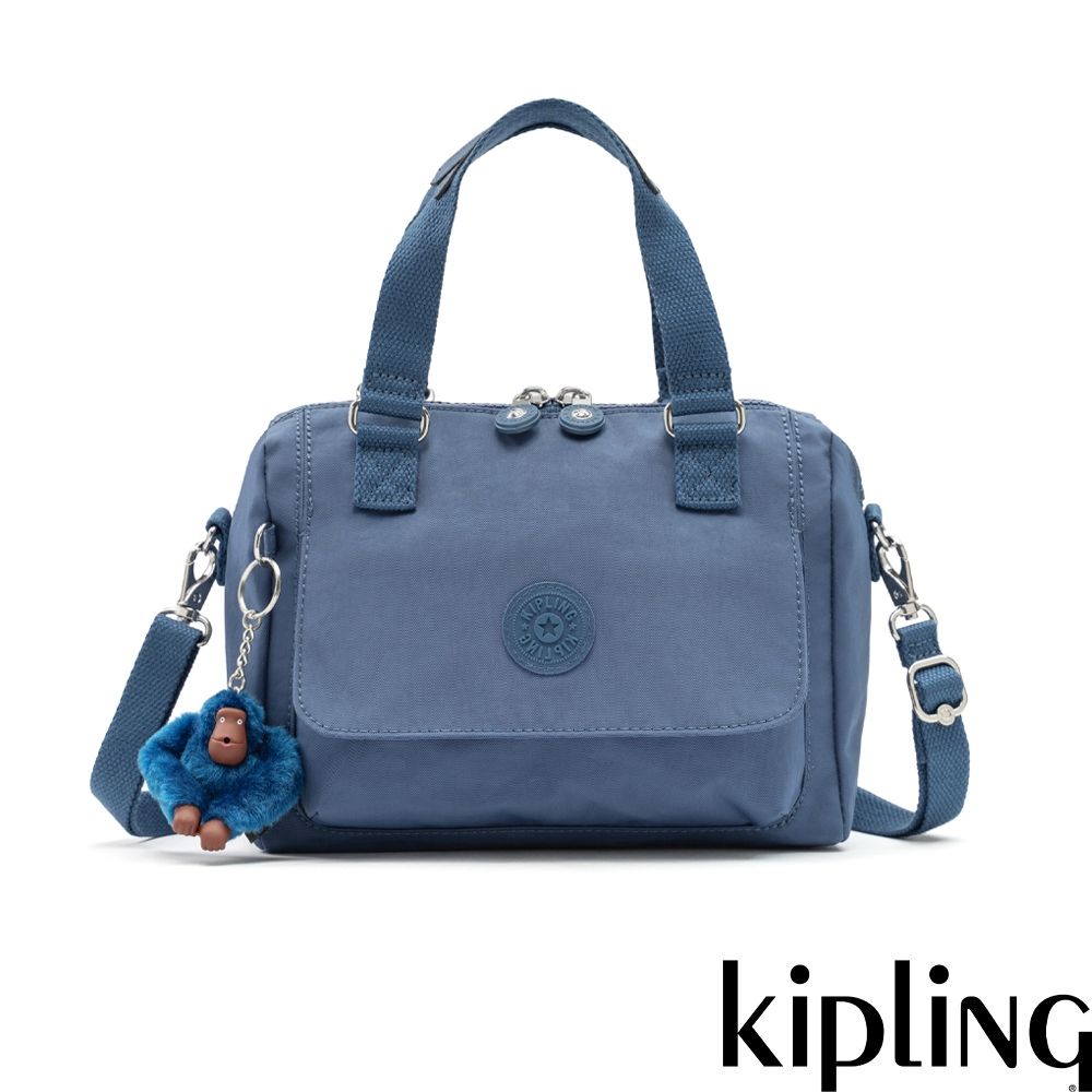Kipling 雲海藍翻蓋手提側背包-ZEVA