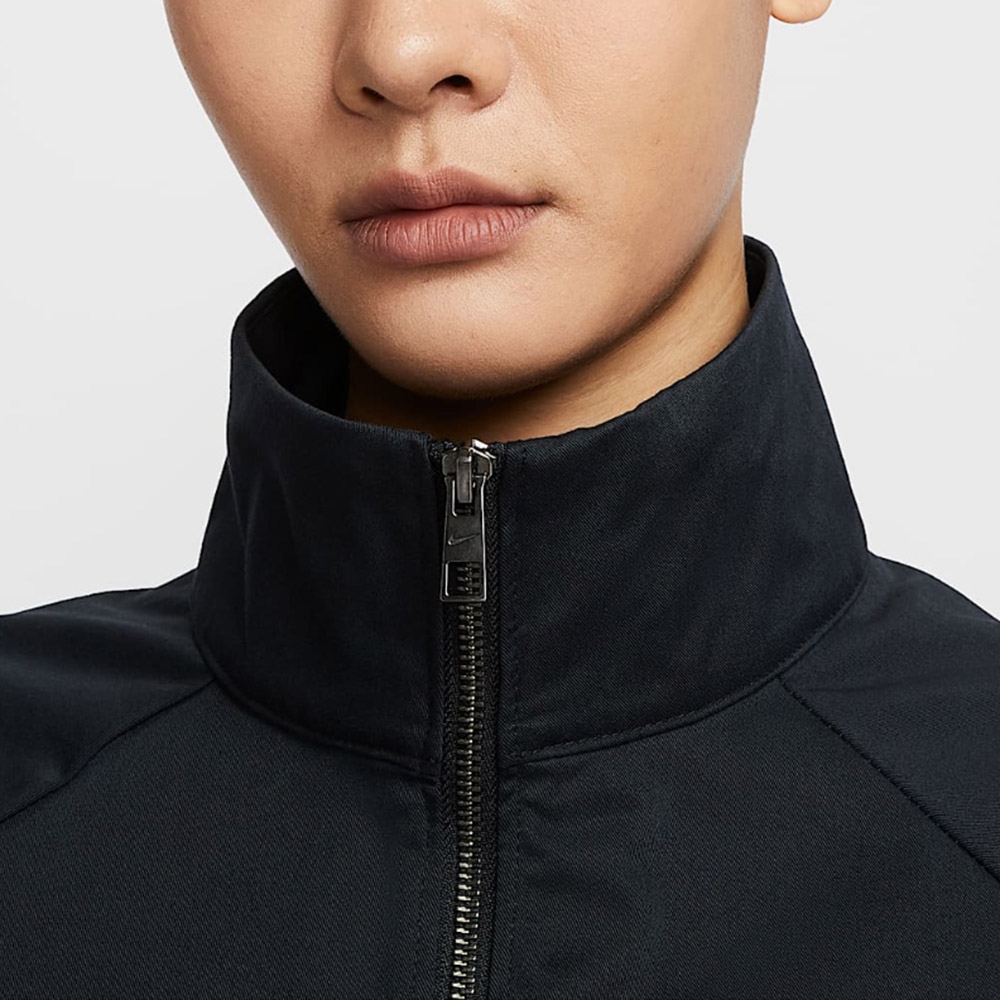 NIKE 長袖上衣女1/4 拉鍊式寬鬆AS W NSW CLLCTN TWILL QZ 黑