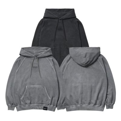 Neighborhood Pigment Dyed 長袖帽T 黑/灰 261FPNH-CSM02