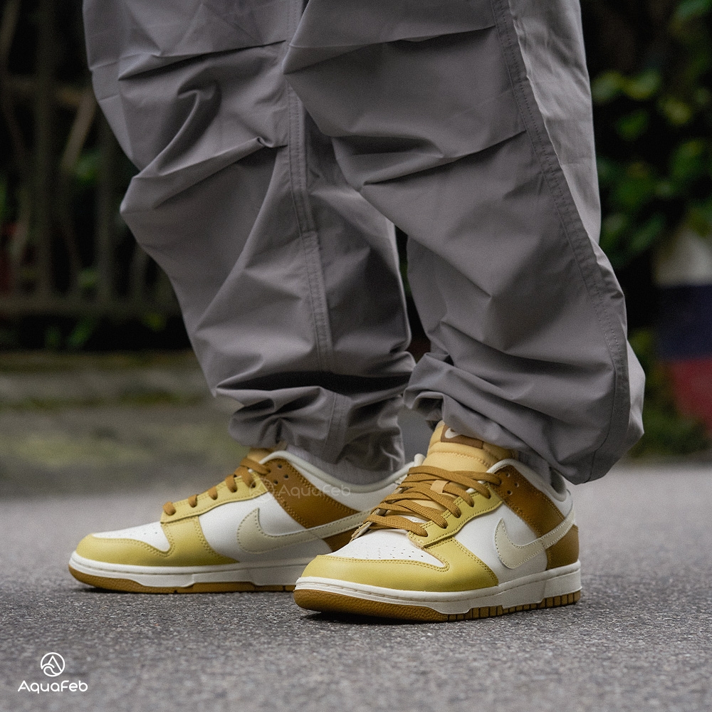 Nike Dunk Low Retro Bronzine 男芥末黃皮革經典運動休閒鞋FZ4042-716