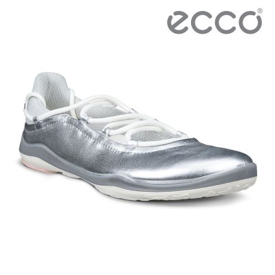 ECCO BIOM LITE TR W 健步都會舒適皮革芭蕾舞鞋 女鞋 銀色/水泥灰