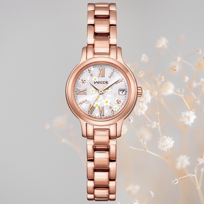 CITIZEN星辰 Wicca 公主系列 台灣限定 茉莉花 太陽能腕錶 錶 手錶 送禮 24mm / KH4-963-15