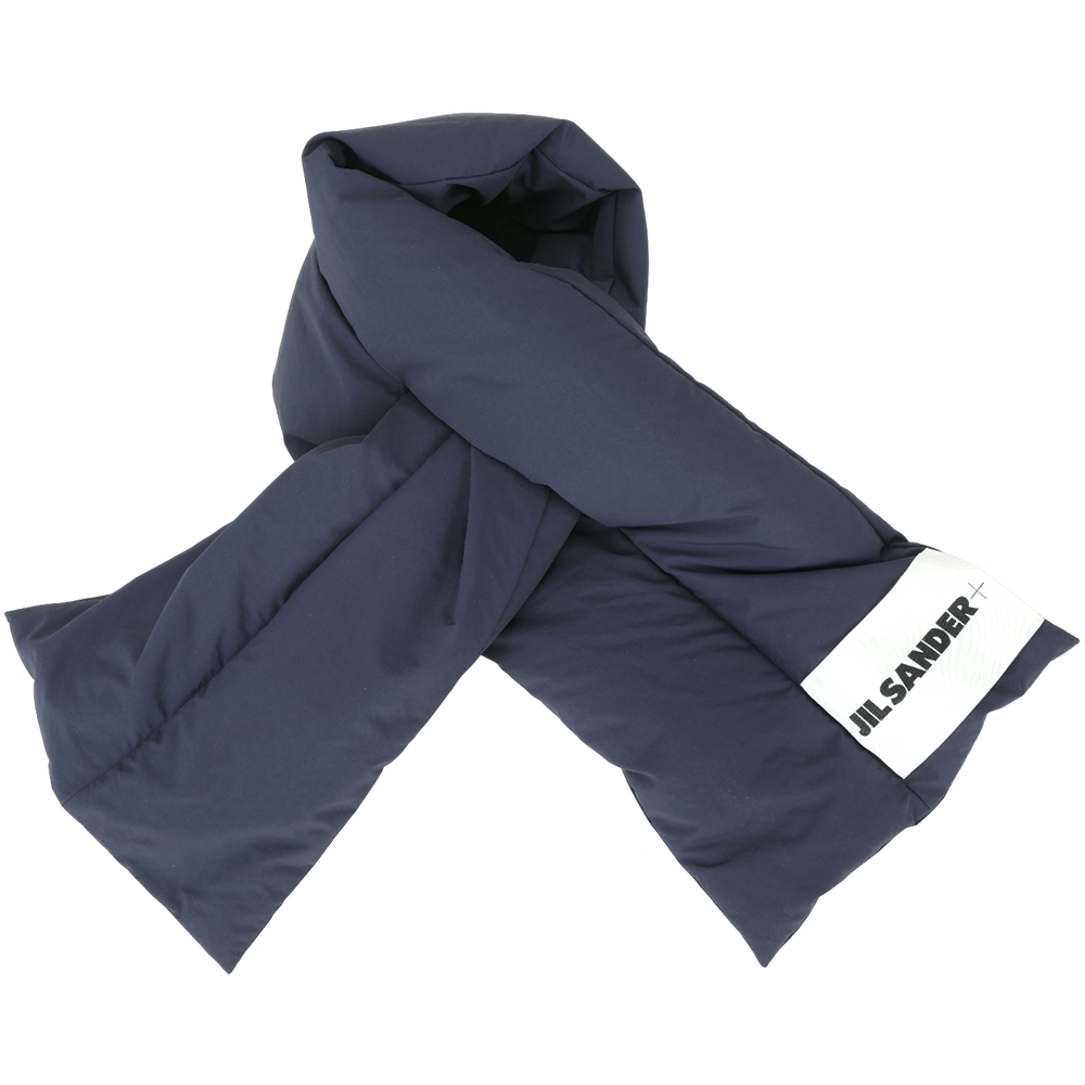 JIL SANDER 標誌羽絨圍巾/圍脖(深藍色)