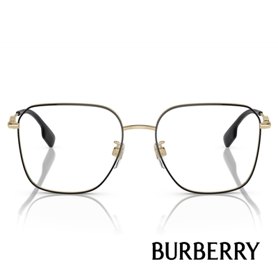 度あり眼鏡Classico Liberto BURBERRY 金屬大方框側邊金屬LOGO 光學眼鏡/金#B1378D 1337