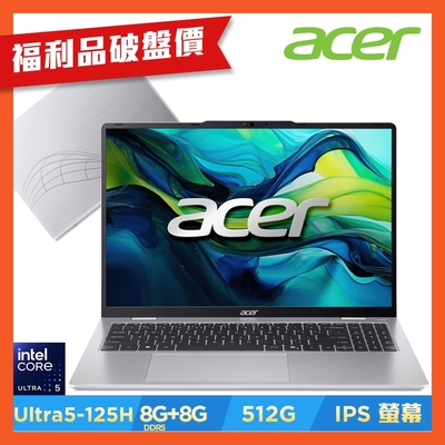 Acer 宏碁 Aspire Lite AL16-71M 筆電零元件，搭載 Intel Core Ultra 5 處理器，16GB DDR5 記憶體，16GB SSD 儲存，支援 Windows 11 Home 系統。具備 IPS 顯示螢幕，解析度 1920x1200，銀色外觀，內建 Arc 顯示卡，USB Type-C 3 Gen、HDMI 4 連線埠，並支援 Wi-Fi 6 網路。適合需要高效能與穩定使用的筆記型電腦使用者。