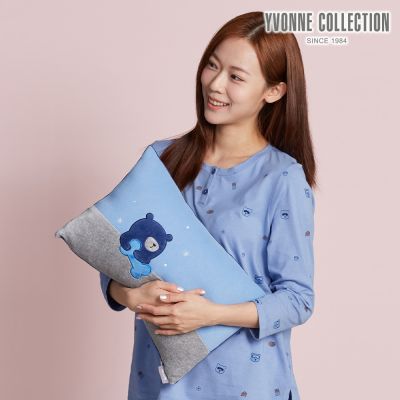 YVONNE 以旺傢飾 伯恩熊方形抱枕（30x45公分）-冰河藍