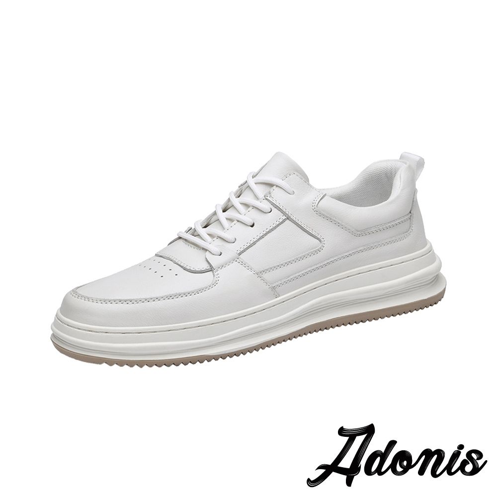 Adonis 真皮休閒鞋 板鞋/全真皮頭層牛皮經典時尚個性百搭休閒板鞋 白