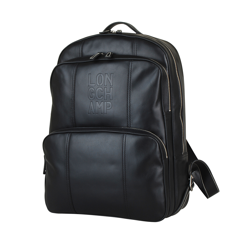 LONGCHAMP Cavalier系列商務男士皮革後背包(黑) 歐系精品包/配件