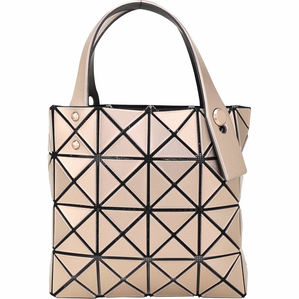 ISSEY MIYAKE 三宅一生BAOBAO 4x4 金屬感皮質幾何手提包(附尼龍摺疊