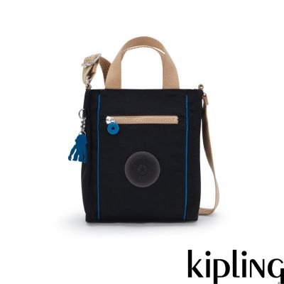 Kipling (網路獨家款) 黑米拼接簡約手提肩背兩用包-ASYA