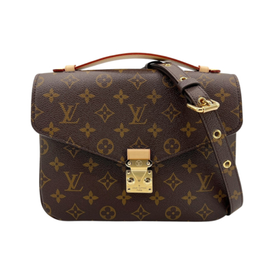 LOUIS VUITTON路易威登 Louis Vuitton Pochette Metis 字花帆布斜背郵差包(M44875-咖)