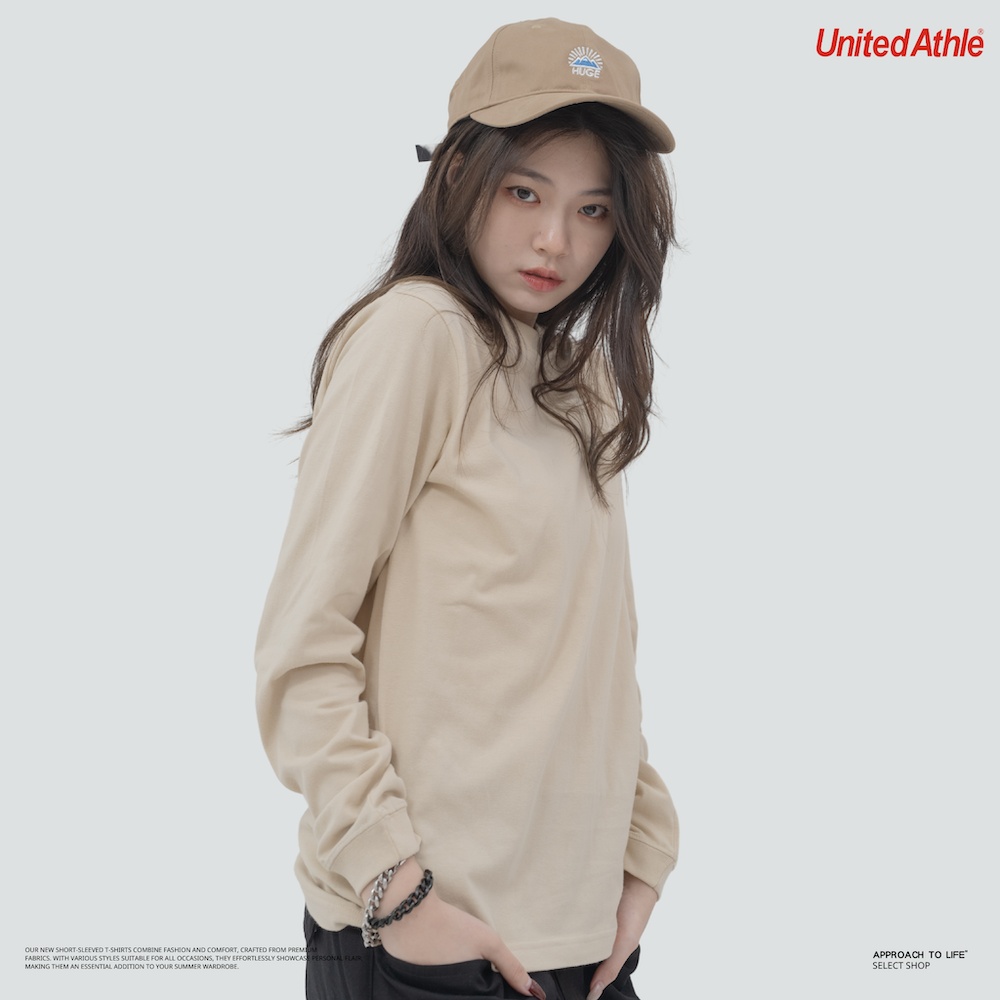United Athle 5011-01 5.6OZ 螺紋 長袖T恤 (沙棕色)