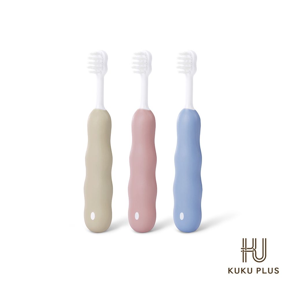 酷咕鴨 KUKU PLUS超細軟毛學握幼兒牙刷3入(1-3歲)