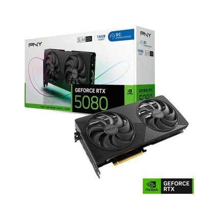 推★PNY RTX 5080 16GB Slim OC (std:2295 MHz/雙風扇/薄型顯卡/2槽)-VCG508016DFSXPB1-O