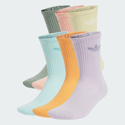 【adidas 愛迪達】 LOGO 中筒襪 6雙入 男/女 - Originals JI9505