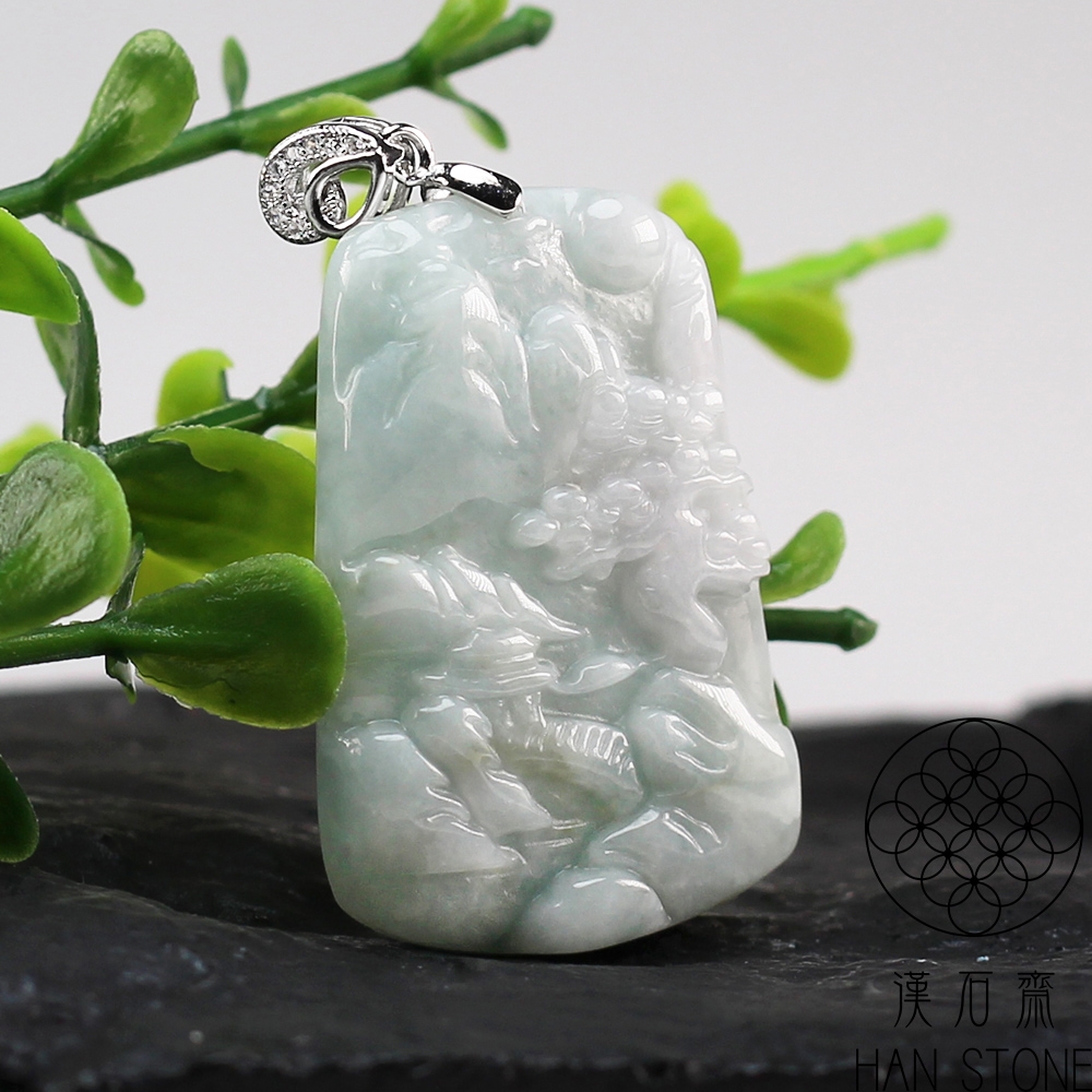 漢石齋】天然翡翠A貨小山水玉佩吊墜飄花種(24*36*5mm) | 漢石齋| Yahoo
