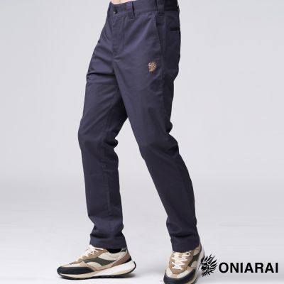 鬼洗 BLUE WAY – 鬼頭LOGO休閒小直筒褲(灰)