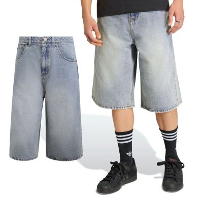 Adidas Denim SHO 男款 藍色 三葉草 牛仔褲 單寧 七分褲 寬鬆 水洗 短褲 KE0133