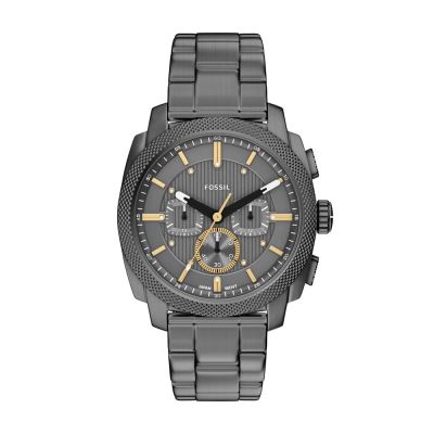 FOSSIL MACHINE系列 絕讚霸氣三眼計時腕錶-灰-FS6160