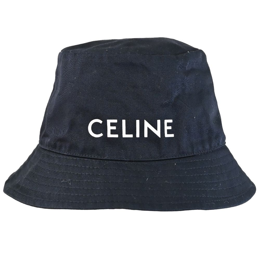 CELINE 燙印LOGO棉質混紡遮陽帽/漁夫帽(黑)