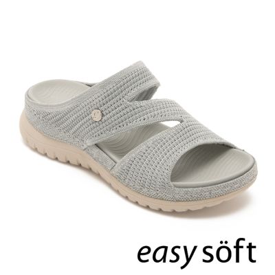 Easy Spirit-RAIVO 輕量網布Z字帶拖鞋 -灰色