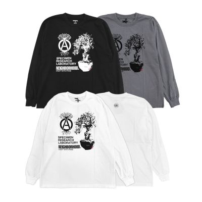 Neighborhood Srl Tee Ls - 1 黑/灰/白 塊根 長袖Tee 252PCNH-LT19