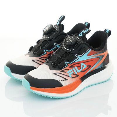 FILA頂級運動童鞋-前置BOA防潑水避震運動款819Z-063橘藍(中大童段)19-24cm(新品)櫻桃家