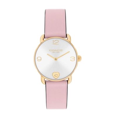 COACH 官方授權 經典優雅皮帶腕錶 愛心手鍊套組-女錶(CO14000137)-28mm