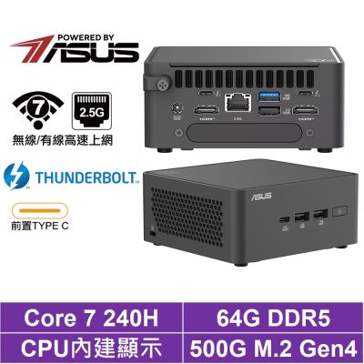 ASUS 華碩 Core 7 十核{英仙座SA4B}迷你電腦(240H/64G/500GB M.2 Gen4)