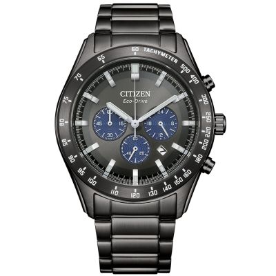 CITIZEN 星辰 黑鋼計時時尚腕錶光動能腕錶CA4677-50H