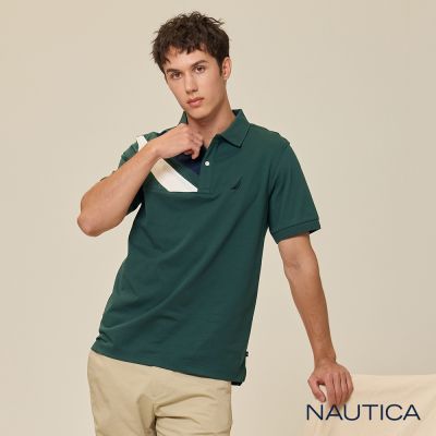 Nautica 官方旗艦 男裝  航海旗語短袖POLO衫-墨綠色