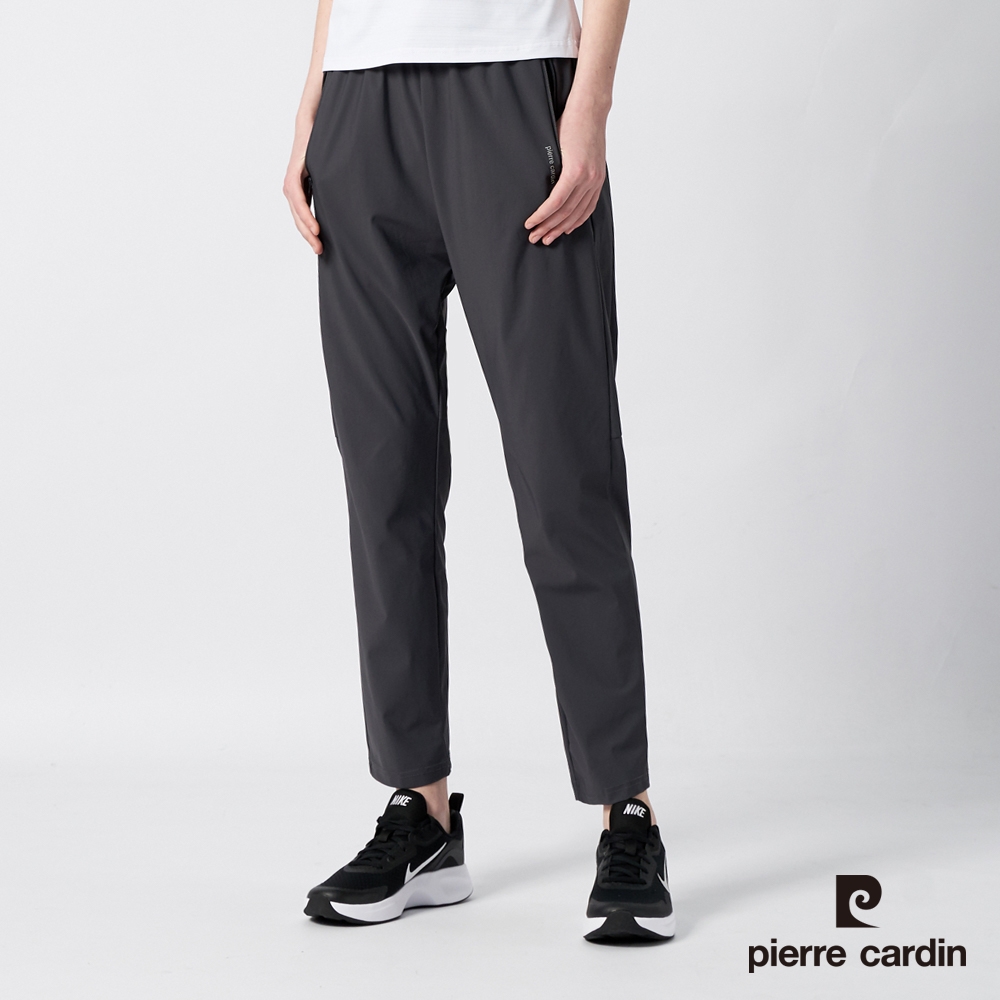 pierre cardin 皮爾卡登 男女款 冰絲涼感透氣彈力機能褲(多款任選) (女款-深灰色)