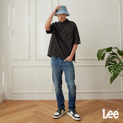 Lee 男款 709 涼感 JADE::AIR系列 修身低腰小直筒牛仔褲 深藍洗水｜Modern