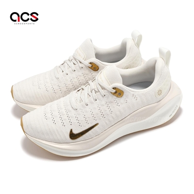 Nike 慢跑鞋 Wmns Reactx Infinity Run 4 女鞋 米白 金 防潑水鞋面 運動鞋 DR2670-013