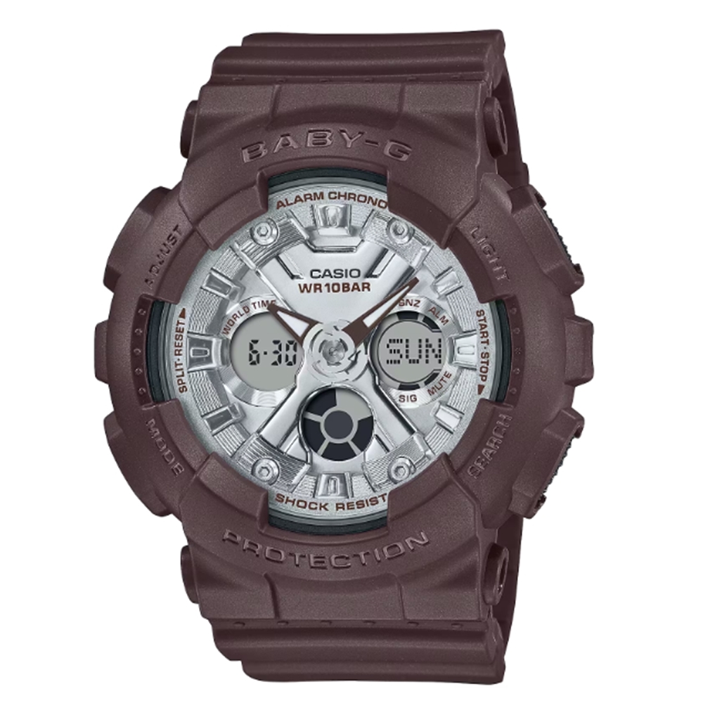 CASIO卡西歐 BABY-G 巧克甜心 時尚酷甜 黑巧克力 雙顯系列 BA-130SW-5A_43.3mm