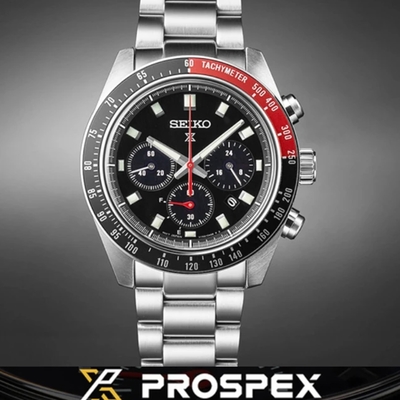SEIKO精工 Prospex SpeedTimer 太陽能計時腕錶-黑紅 SSC915P1/V192-0AH0D 熊貓錶 送禮 禮物推薦 SK028