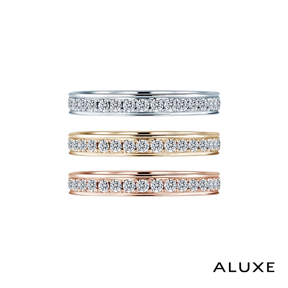 ALUXE 亞立詩 18K金 鑽石戒指 耀眼排鑽 RW0729 (玫瑰金)