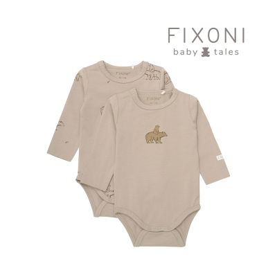 Brands4kids 北極熊褐色長袖包屁衣2件組 Fixoni系列