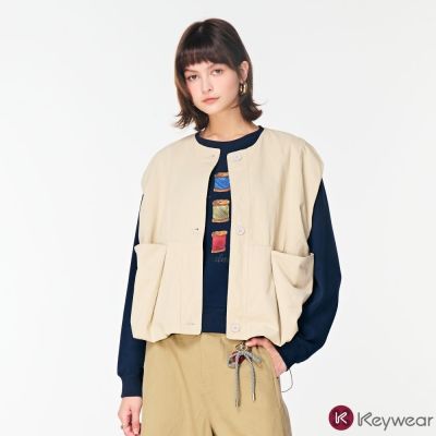 KeyWear奇威名品 純棉立體抽繩造型背心(共3色)