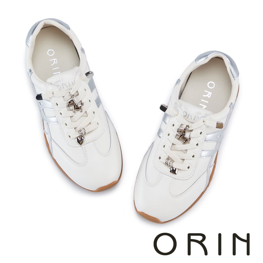 ORIN 經典真皮德訓休閒鞋白+銀| 懶人鞋/便鞋| Yahoo購物中心