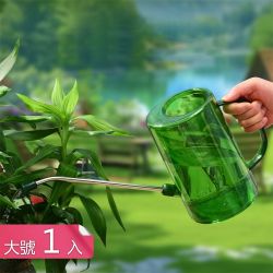 荷生活不鏽鋼加長壺嘴園藝澆花水壺自帶刻度可插花寬手柄透明澆水壺-大