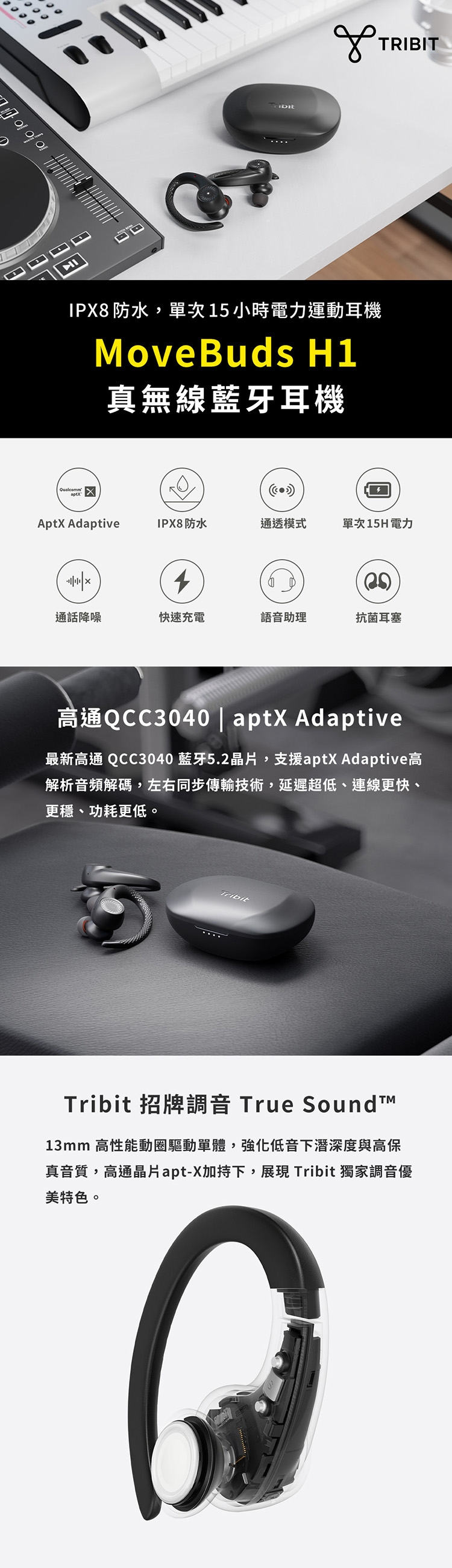 Tribit H1 - 詳情1
