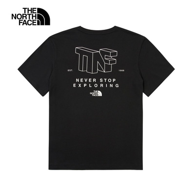 【The North Face 官方旗艦】北面男女款黑色舒適透氣短袖T恤｜8EYAJK3