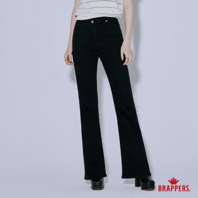 BRAPPERS 女款 Boy friend系列-高腰彈性喇叭褲-黑