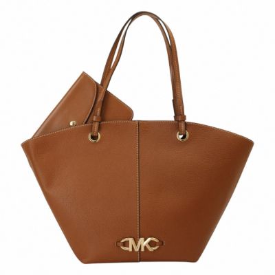 MICHAEL KORS  MK 牛皮革附手拿包扇形肩背托特包(駝咖)