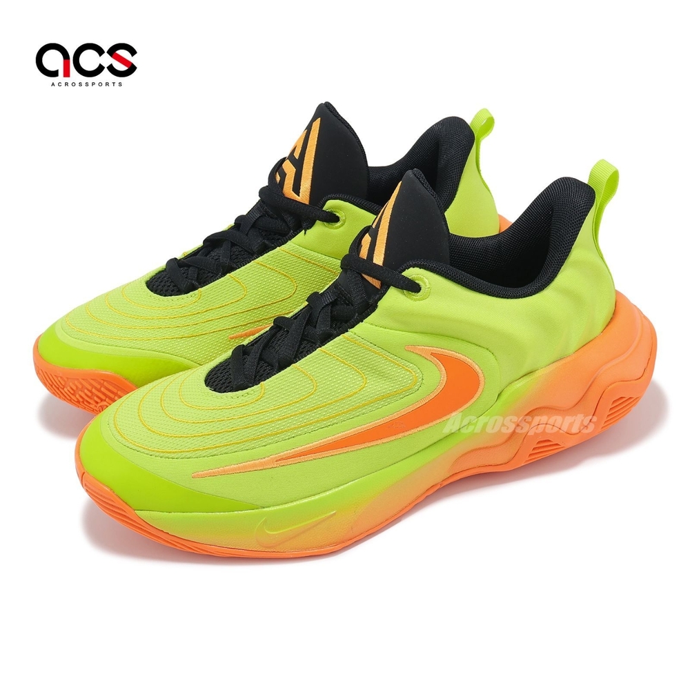 Nike 籃球鞋Giannis Immortality 4 GS 大童女鞋綠橘萬聖節字母哥子系列