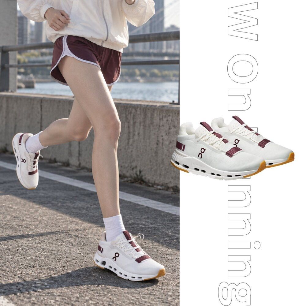 W On Running Cloudnova 2 白褐拼接 襪套式 厚底 增高 跑鞋 女鞋 ON3WE30224798
